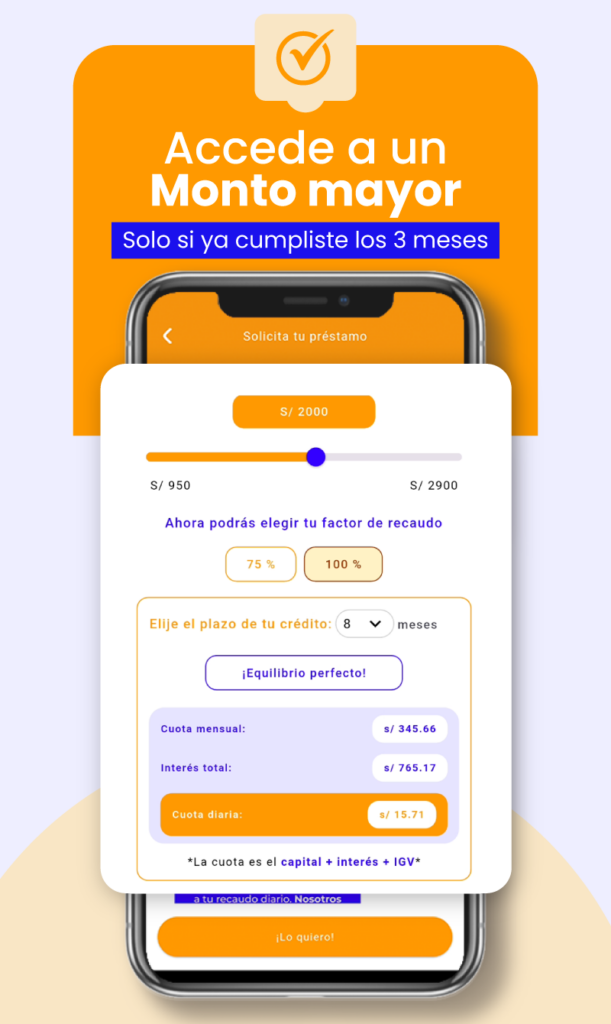 Pantalla de aplicativo de Retanqueo